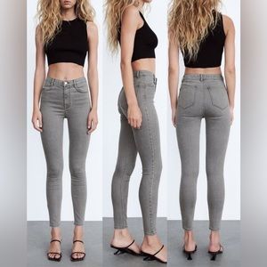 Zara Super Elastic Jeggings Anthracite Grey Size 6